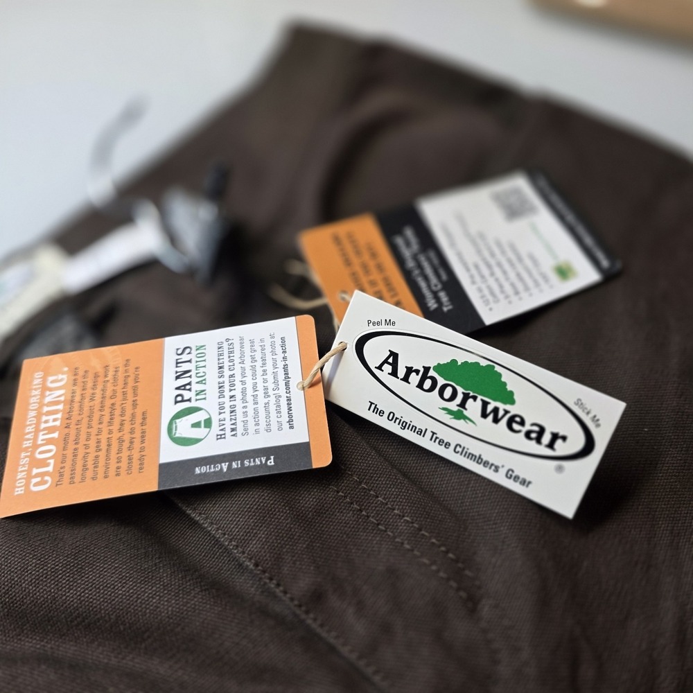 NWT Arborwear Original Tree Climber Pants 8x32 Brown Womens Double Knee Canvas - Picture 8 of 9